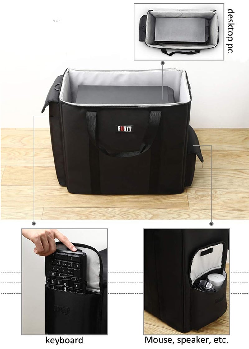 BUBM Desktop Computer Carrying Case, Padded Nylon Carry Tote Bag for Transporting Computer Tower PC Chassis, Keyboard, Cable and Mouse - Image 5